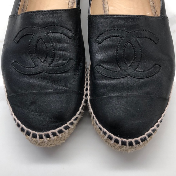 Chanel Espadrilles CC Black Lambskin. Size 40 - Picture 2 of 14